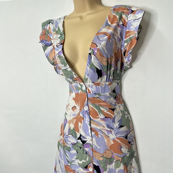 Purple and Pink Flutter Sleeve Maxi Sundress - Picture 4 of 11